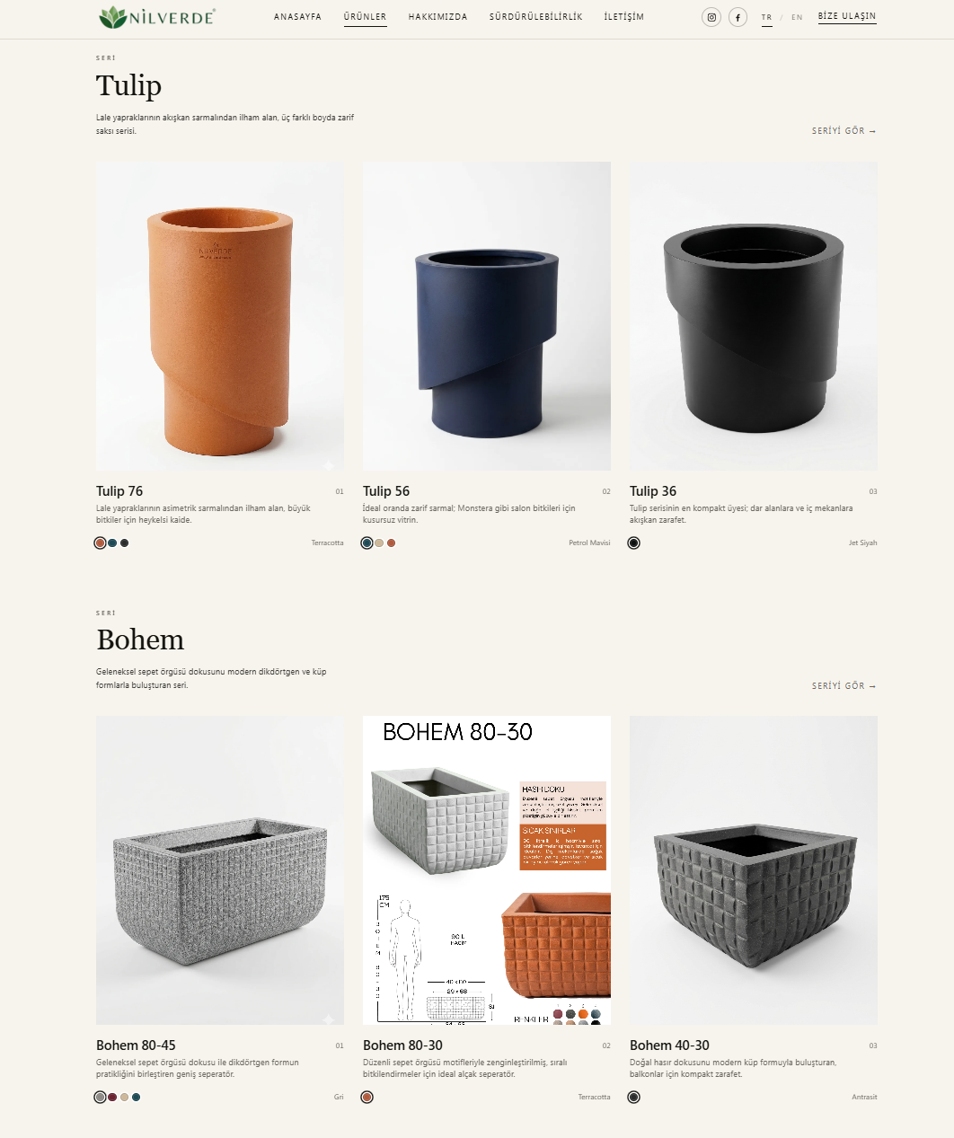Products list.